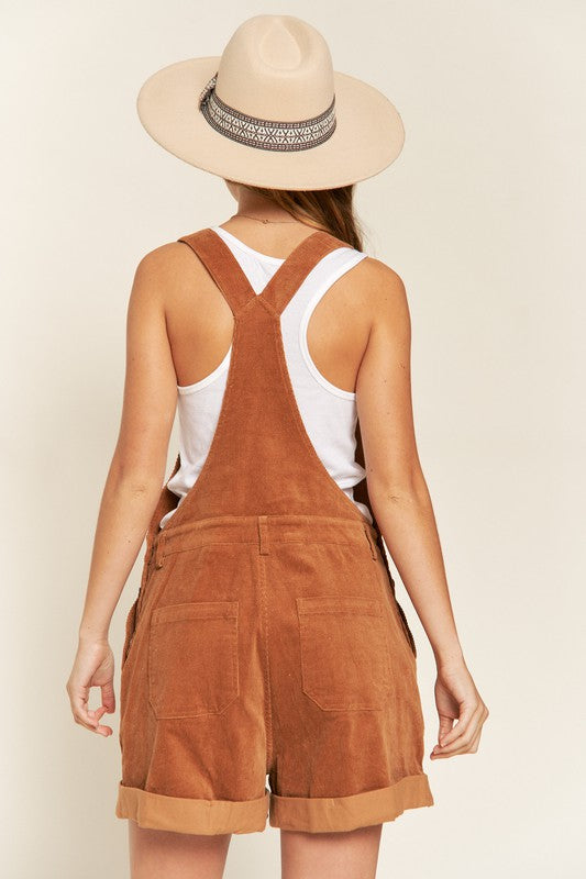 Corduroy Adjustable Shoulder Straps Overalls - Pikemla