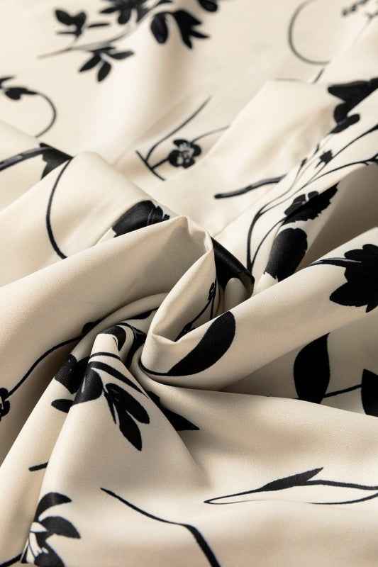 Floral Split Neck Long Sleeve Blouse