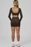 The Prime Long Sleeve Crop Top Shorts 2-Piece Set
