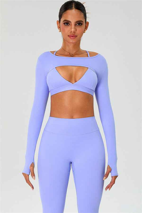 The Ember Sports Bra Crop Top Leggings 3-Piece Set
