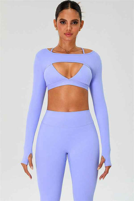 The Ember Sports Bra Crop Top Leggings 3-Piece Set
