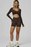 The Prime Long Sleeve Crop Top Shorts 2-Piece Set