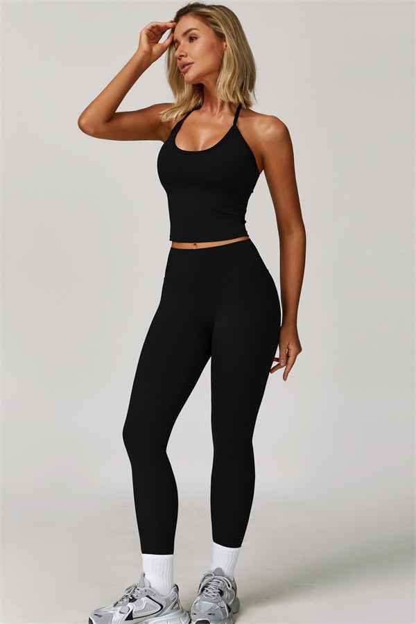 The Surge Halter Crop Top Leggings 2-Piece Set
