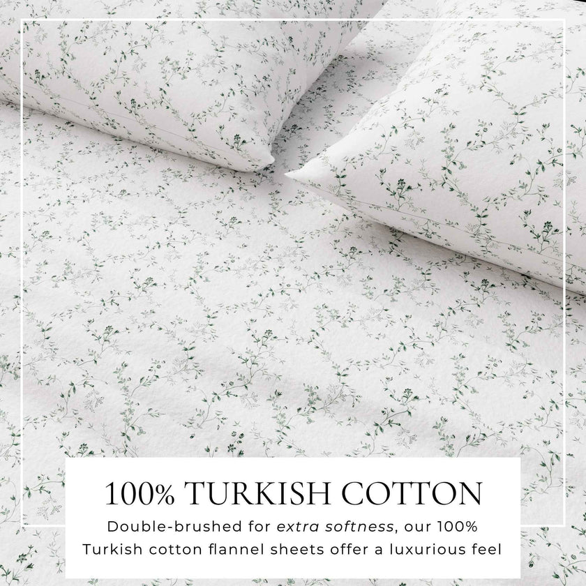 Turkish Cotton Flannel Sheet Set - Winter Floral Collection