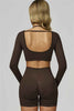 The Prime Long Sleeve Crop Top Shorts 2-Piece Set