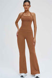 The Slate Y-Back Top Flared Leggings 2-Piece Set