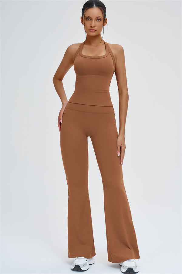 The Slate Y-Back Top Flared Leggings 2-Piece Set