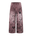 MAROON GRAFFITI DENIM