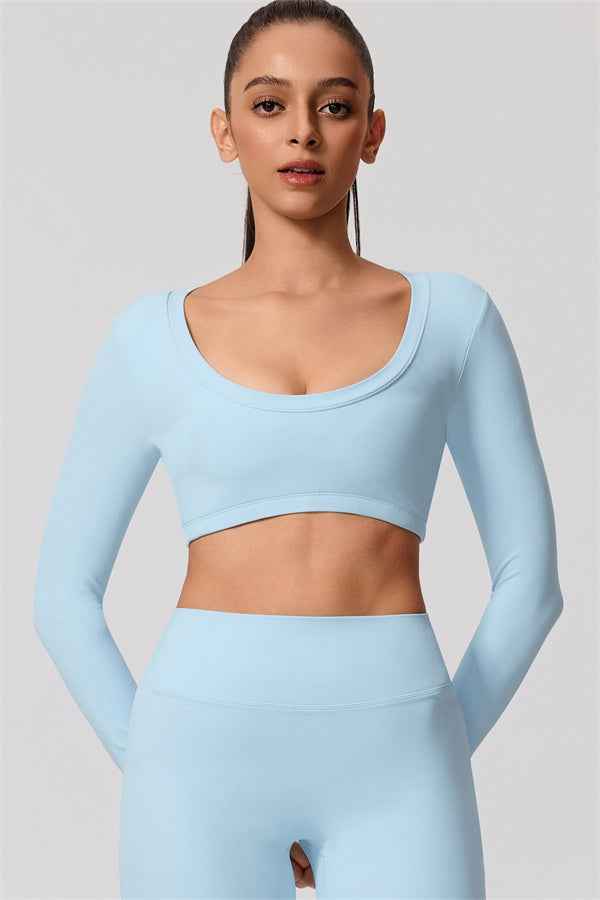 The Nestle Long Sleeve Crop Top Straight Leg Pants 2-Piece Set