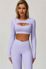 The Lavish Long Sleeve Cut-out Crop Top Leggings 2-Piece Set