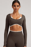 The Elevate Long Sleeve Crop top Shorts 2-Piece Set