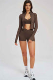 The Sizzle Zip Jacket Sports Bra Shorts 3-Piece Set