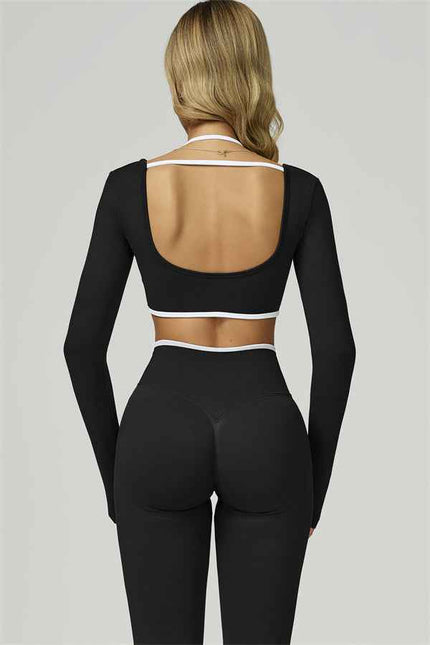 The Prime Line Long Sleeve Crop Top Leggings 2-Piece Set