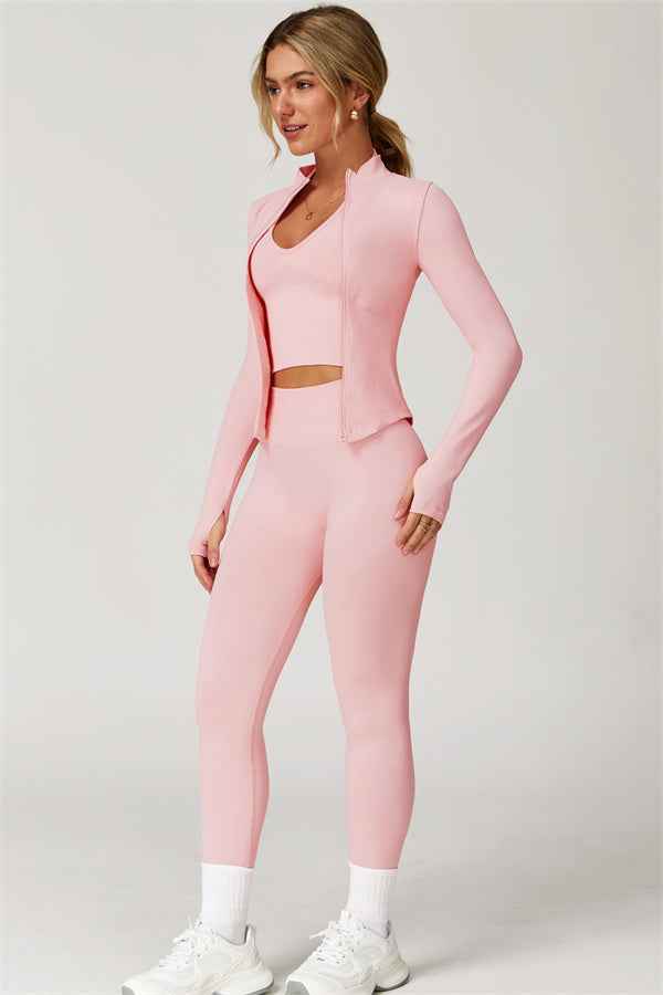 The Delight Jacket Sports Bra Leggings 3-Piece Set