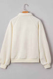 Pineapple Textured Half-Button Collared Sweatshirt