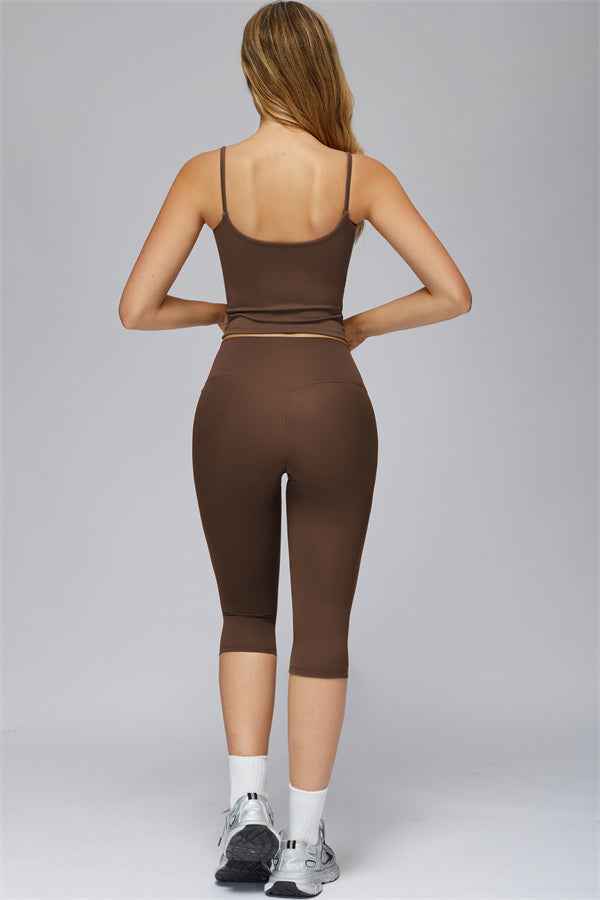 The FlexCore Crop Tank Capri Leggings 2-Piece Set