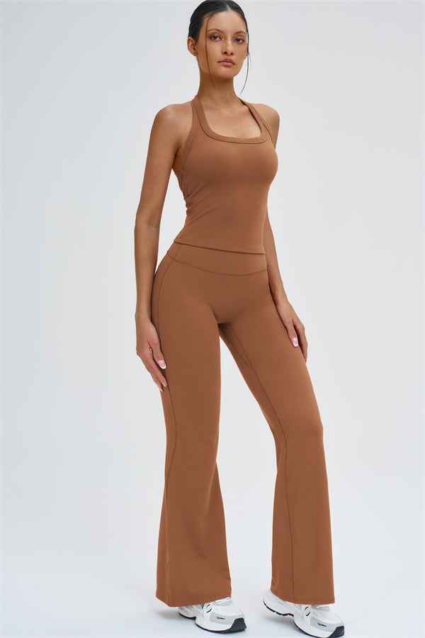 The Slate Y-Back Top Flared Leggings 2-Piece Set