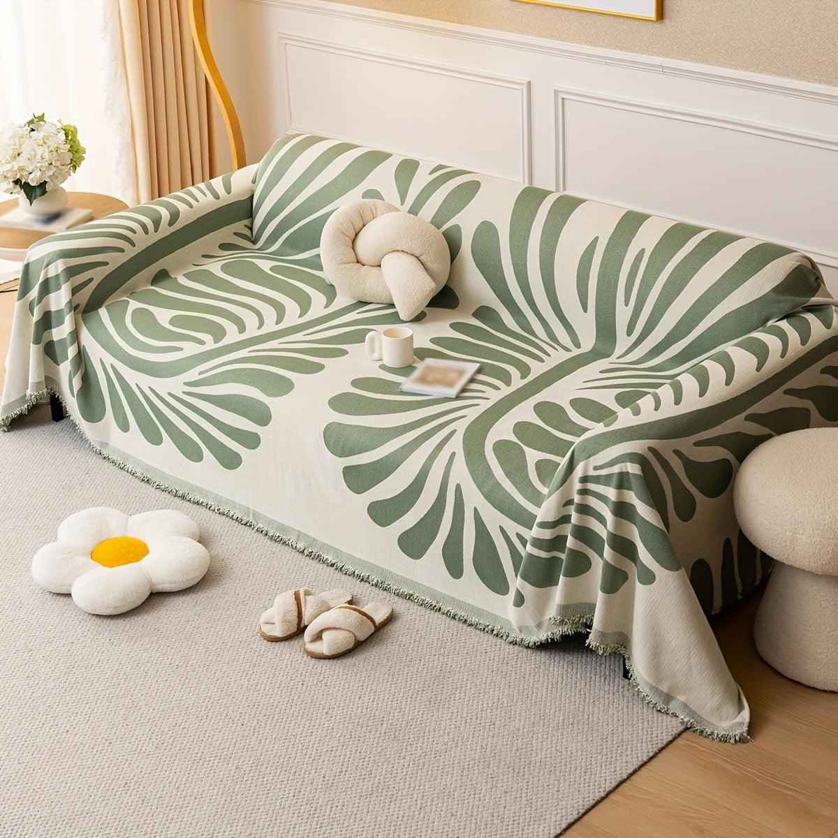 Versatile Chenille Sofa Cover - Pet-Friendly, Orange Dog Couch Cover