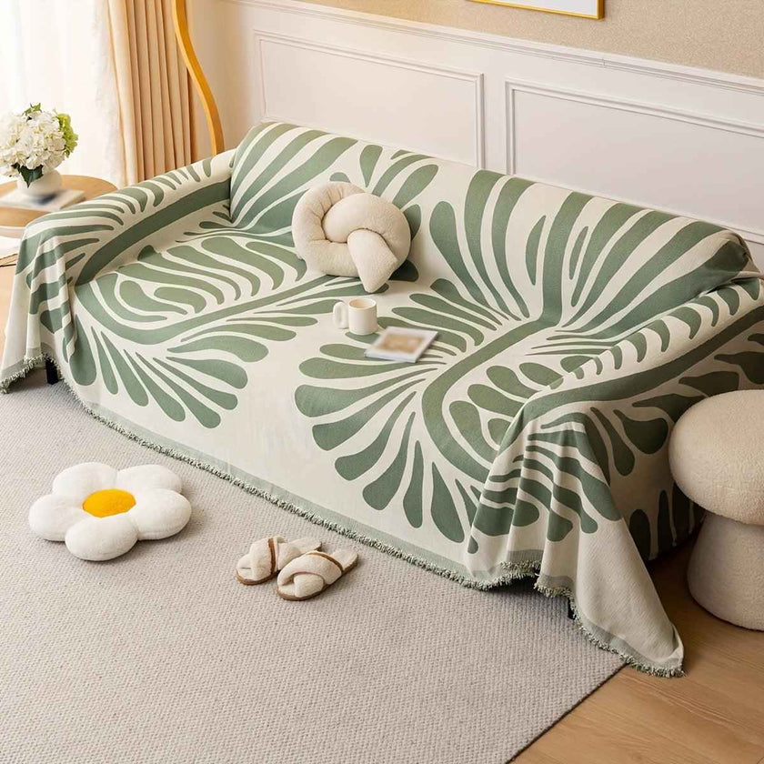 Versatile Chenille Sofa Cover - Pet-Friendly, Orange Dog Couch Cover