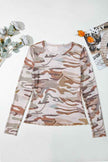 Western Camo Mesh Long Sleeve Top