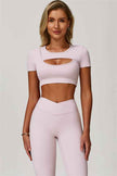 The Lavish Cut-out Crop Top Leggings 2-Piece Set