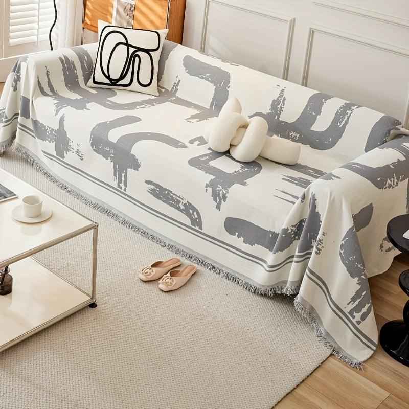 Boho Couch Cover Ultra Soft | All-Seasons Chenille Fabric |