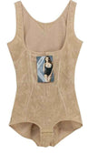 Forever-Foxy Floral Mesh Body Shaper in nude with adjustable straps and front closure