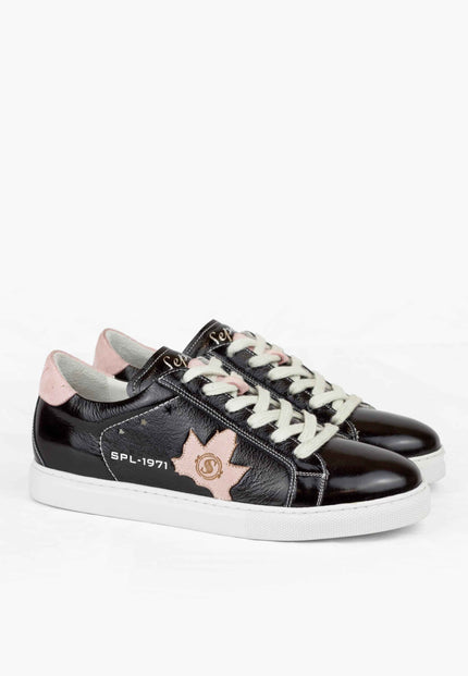 Sepol Women's Fresh Leather Sneaker Black