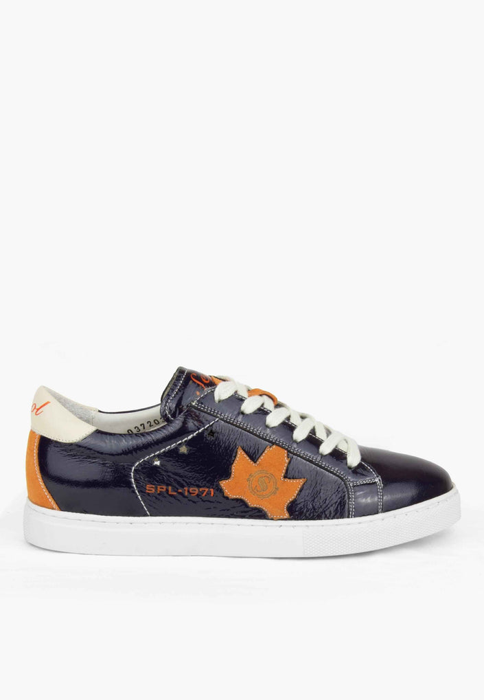 Sepol Women's Fresh Leather Sneaker Navy