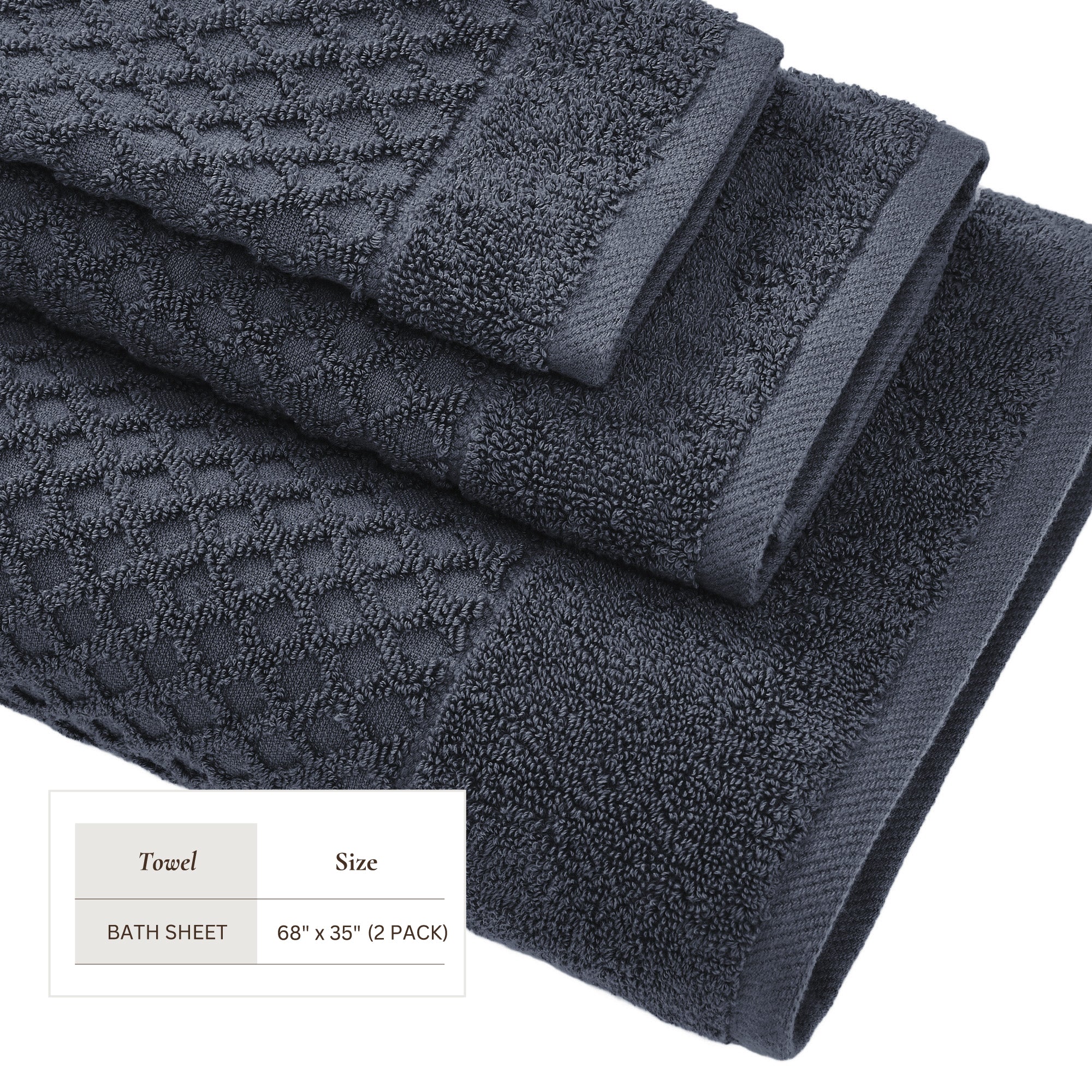Cotton Diamond Waffle Weave Bath Towel Set - Grayson Collection