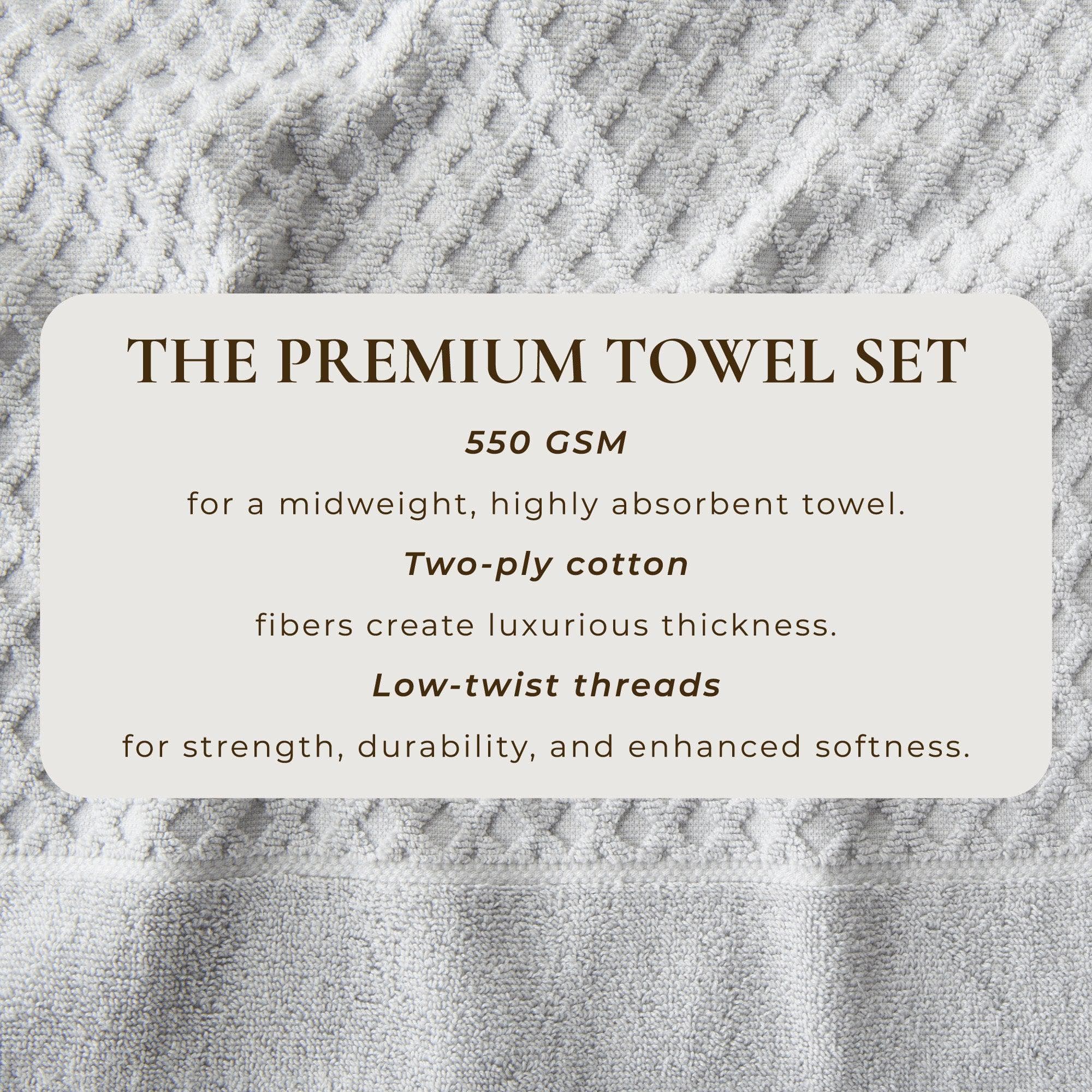 Cotton Diamond Waffle Weave Bath Towel Set - Grayson Collection