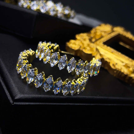 Glam Crystal Hoops Earrings