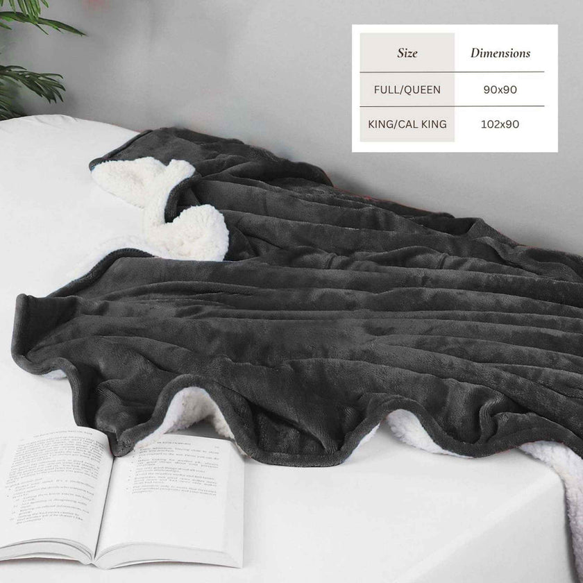 Velvet Plush Sherpa Bed Blanket - Sherpa Fleece Collection