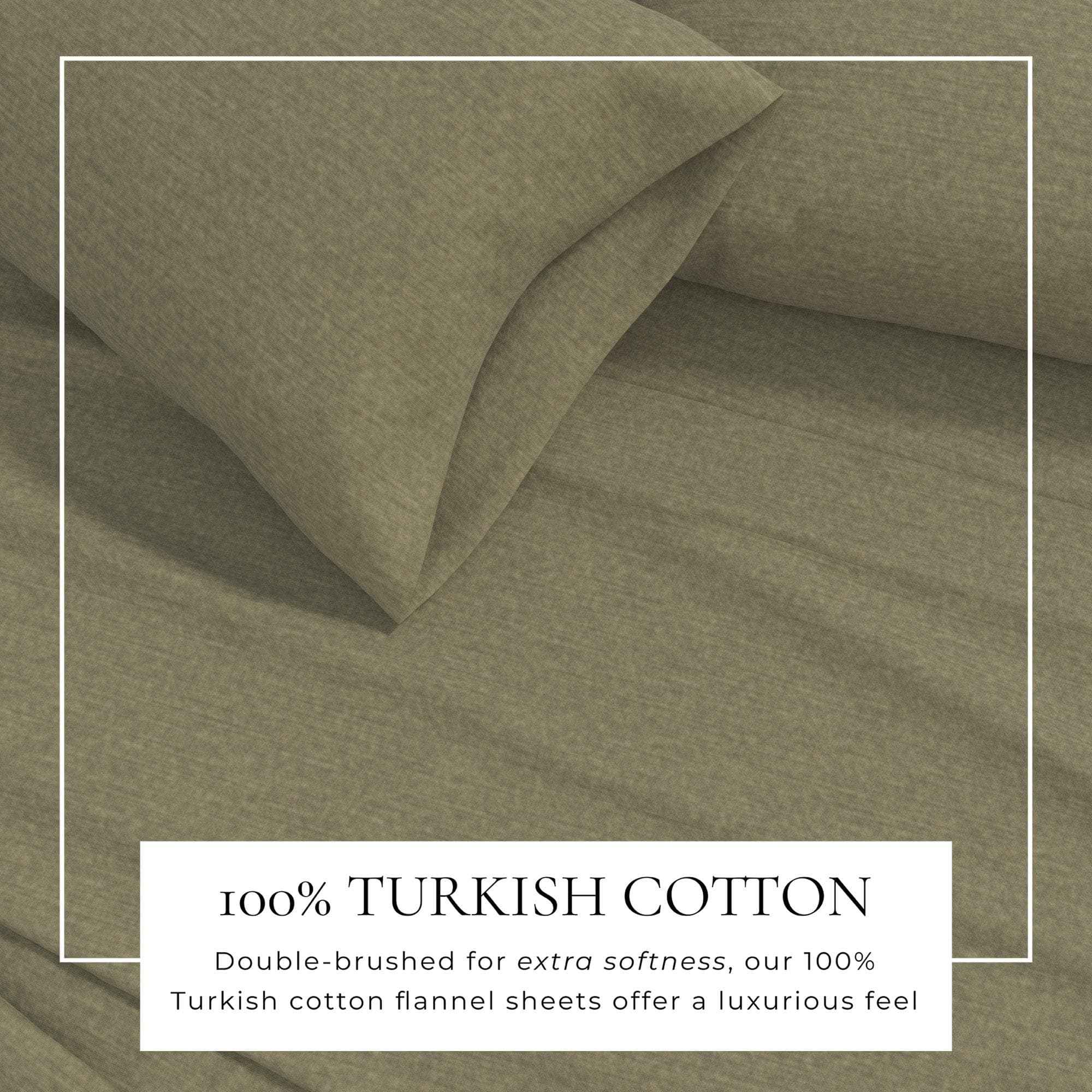 4 Piece Heathered Solid Cotton Blend Flannel Sheet Set - Anders Collection