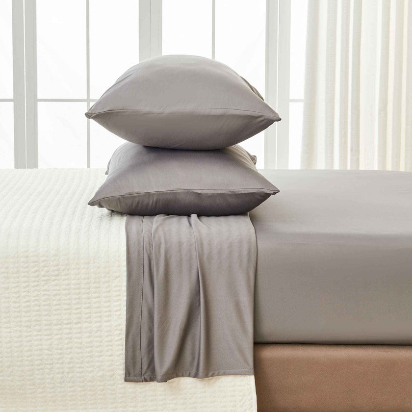 4-Piece Interlock Microfiber Sheet Set - Mackenna Collection