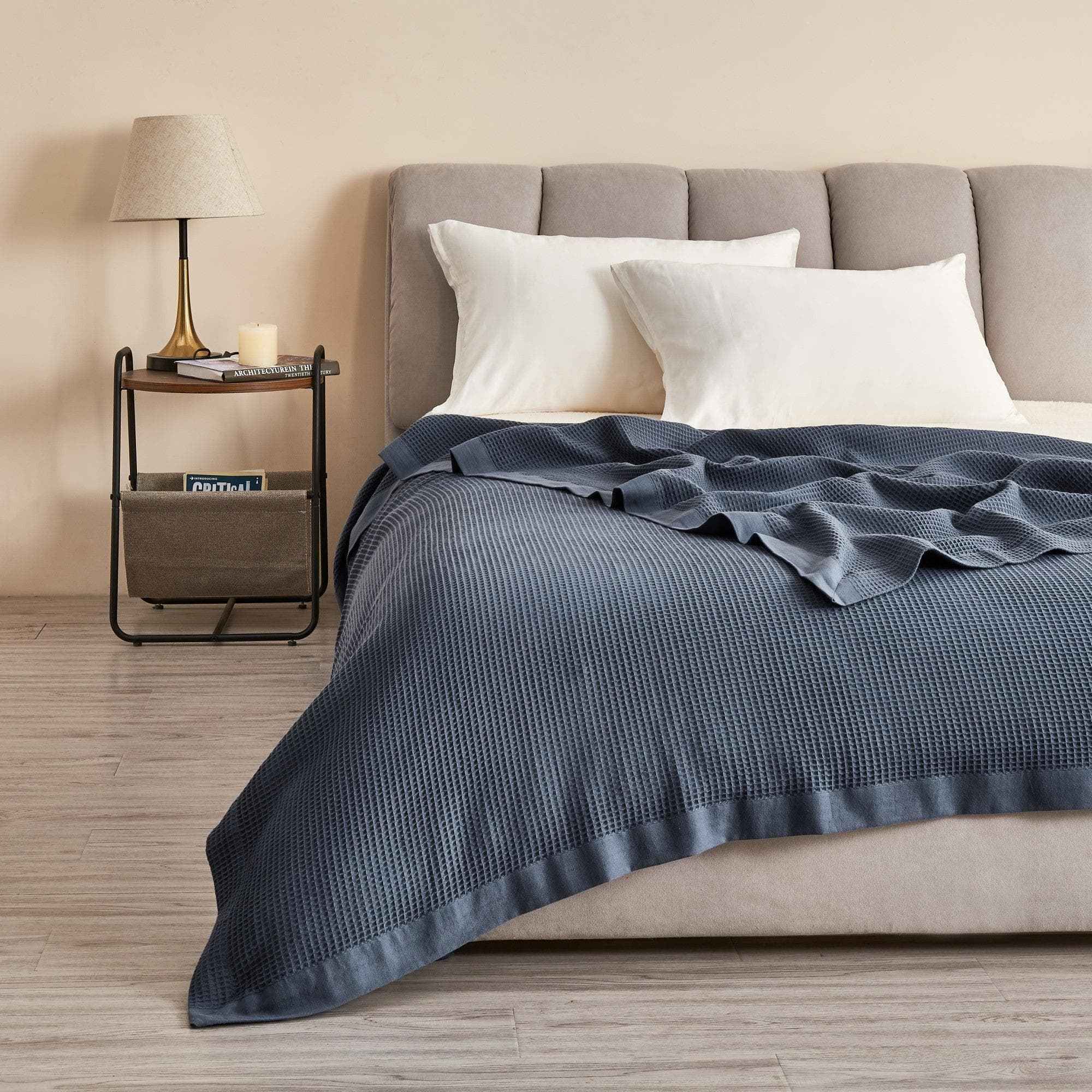 100% Cotton Small Waffle Weave Blanket - Hazel Collection