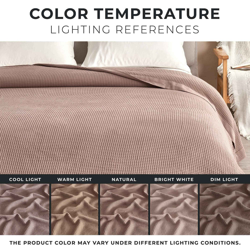 100% Cotton Small Waffle Weave Blanket - Hazel Collection