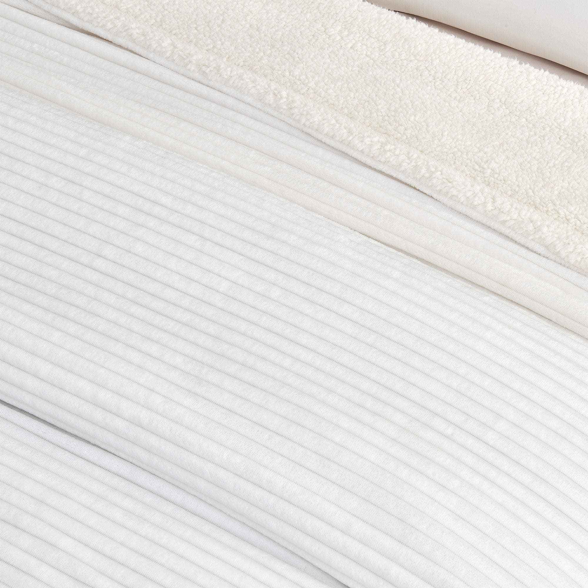 Ribbed Sherpa Throw Blanket - Corduroy Collection