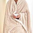 Ribbed Sherpa Throw Blanket - Corduroy Collection