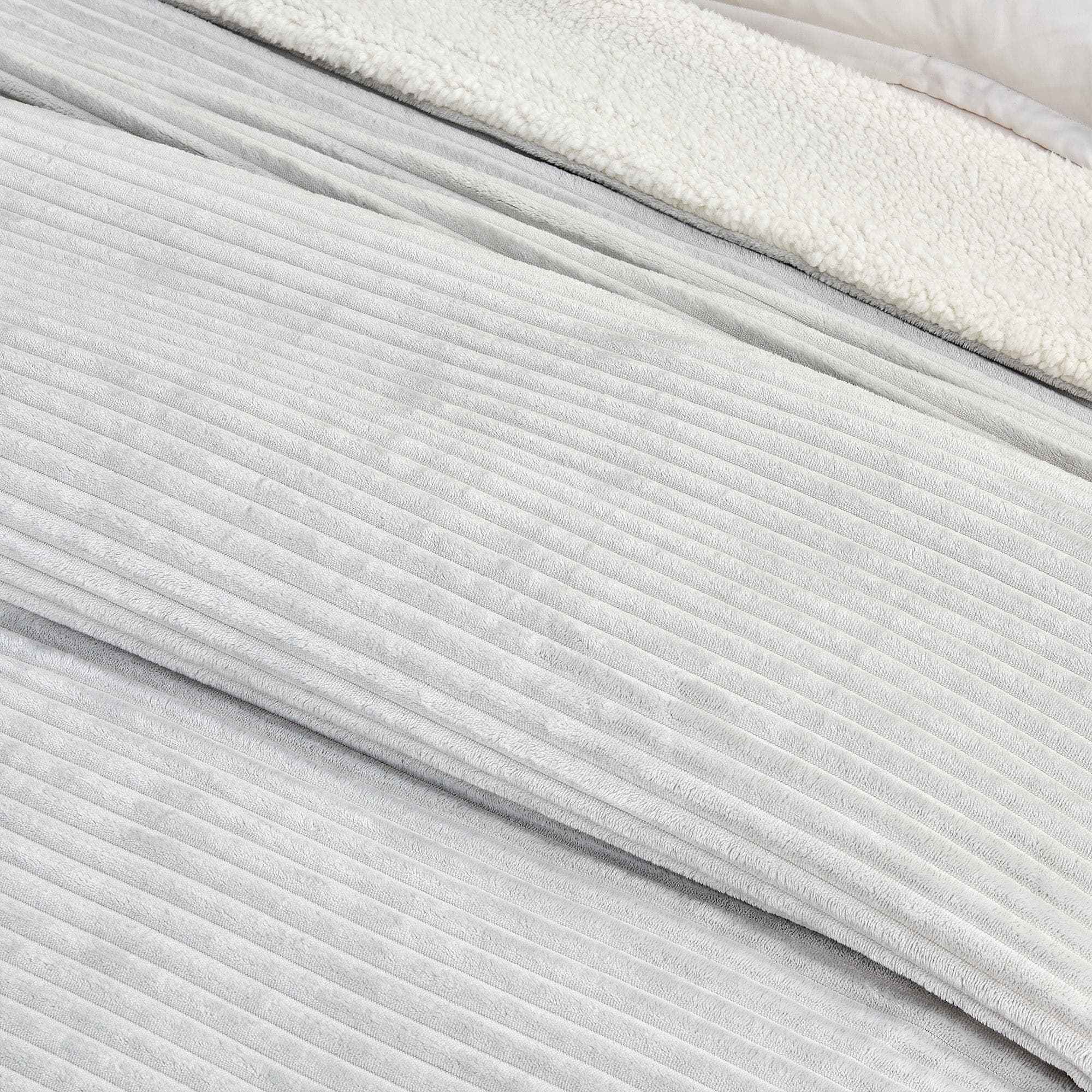 Ribbed Sherpa Throw Blanket - Corduroy Collection