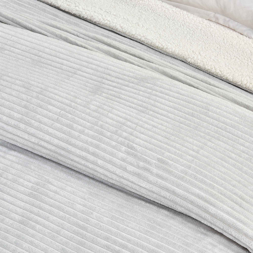 Ribbed Sherpa Throw Blanket - Corduroy Collection