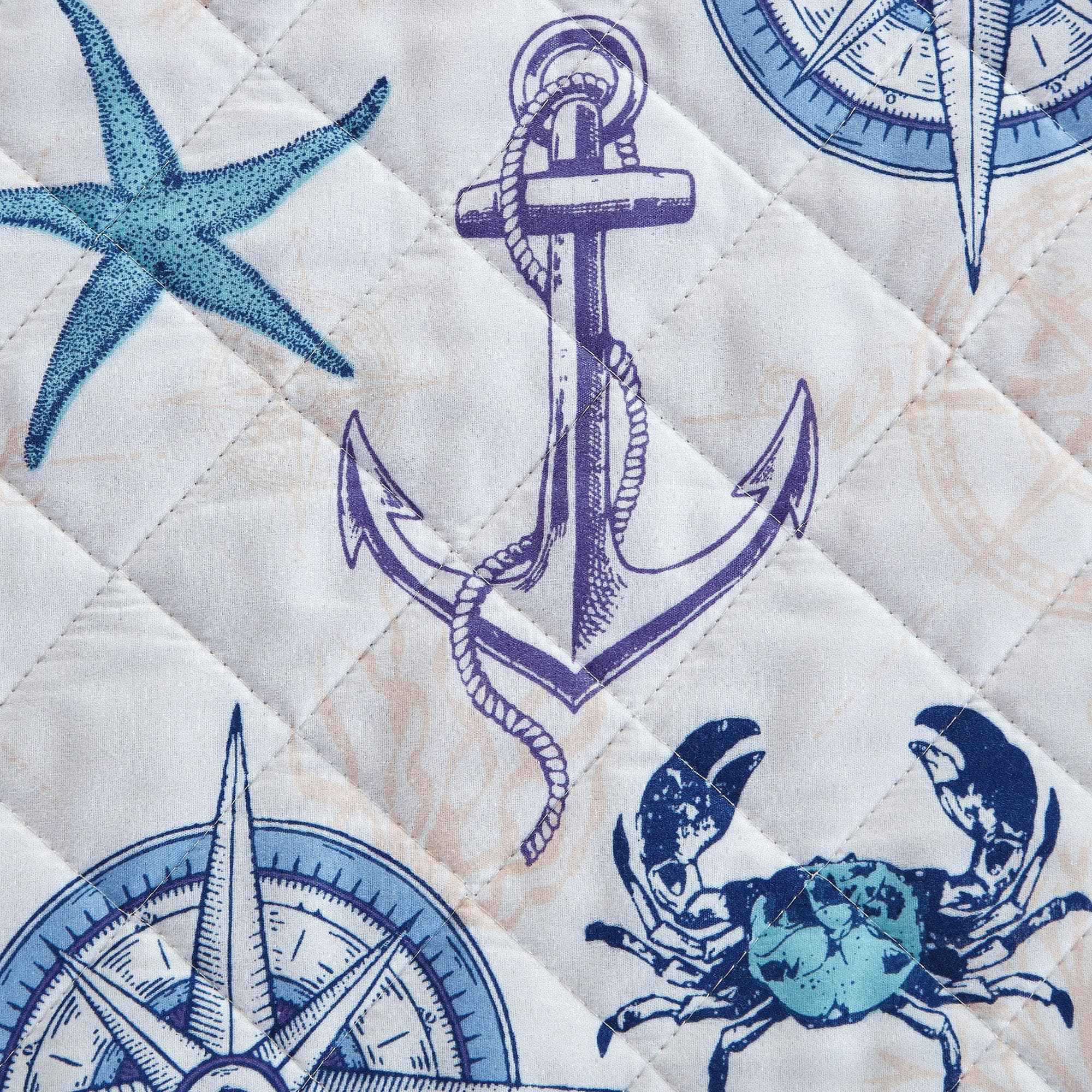 Nautical Anchor Quilt Set - Azure Collection