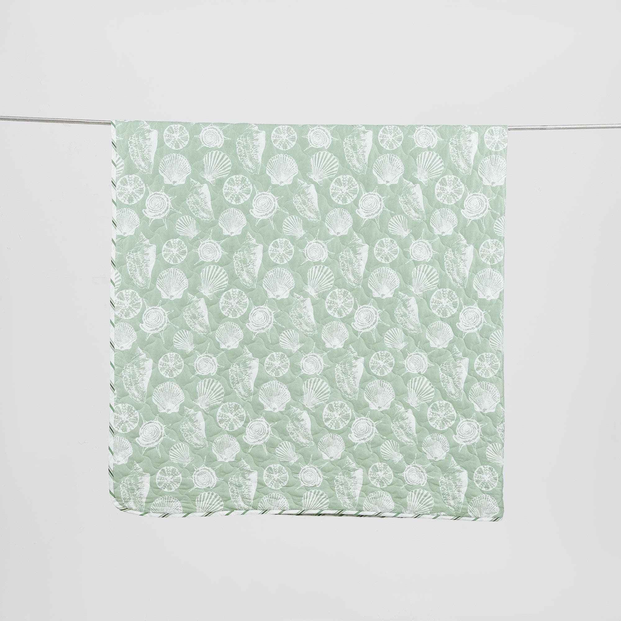Green Seashell Quilt - Emerald Bay