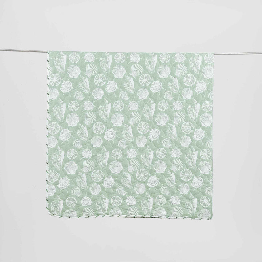 Green Seashell Quilt - Emerald Bay