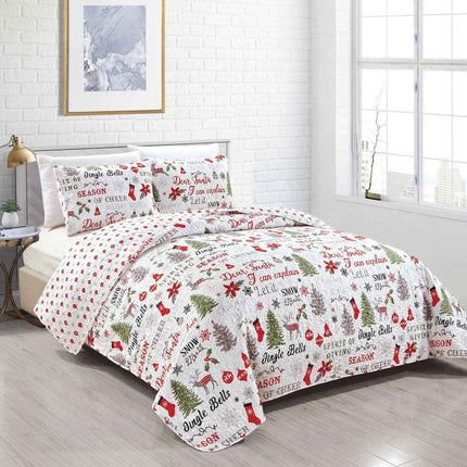 Holiday 3 Piece Quilt Set - Carol Collection