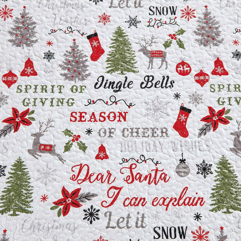 Holiday 3 Piece Quilt Set - Carol Collection