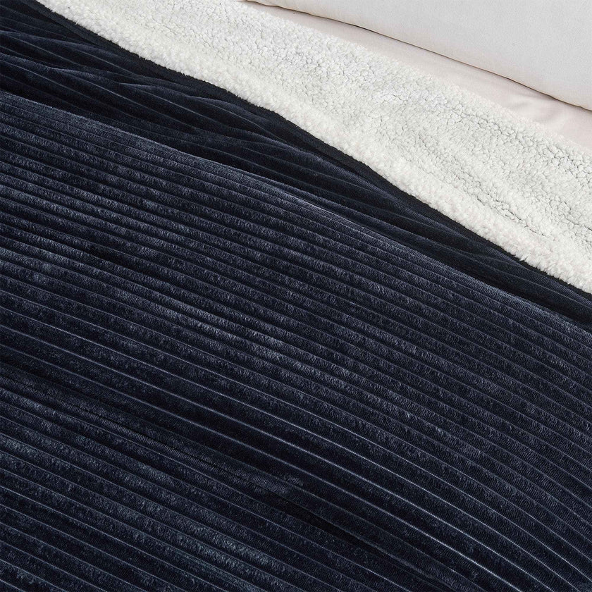 Ribbed Sherpa Throw Blanket - Corduroy Collection