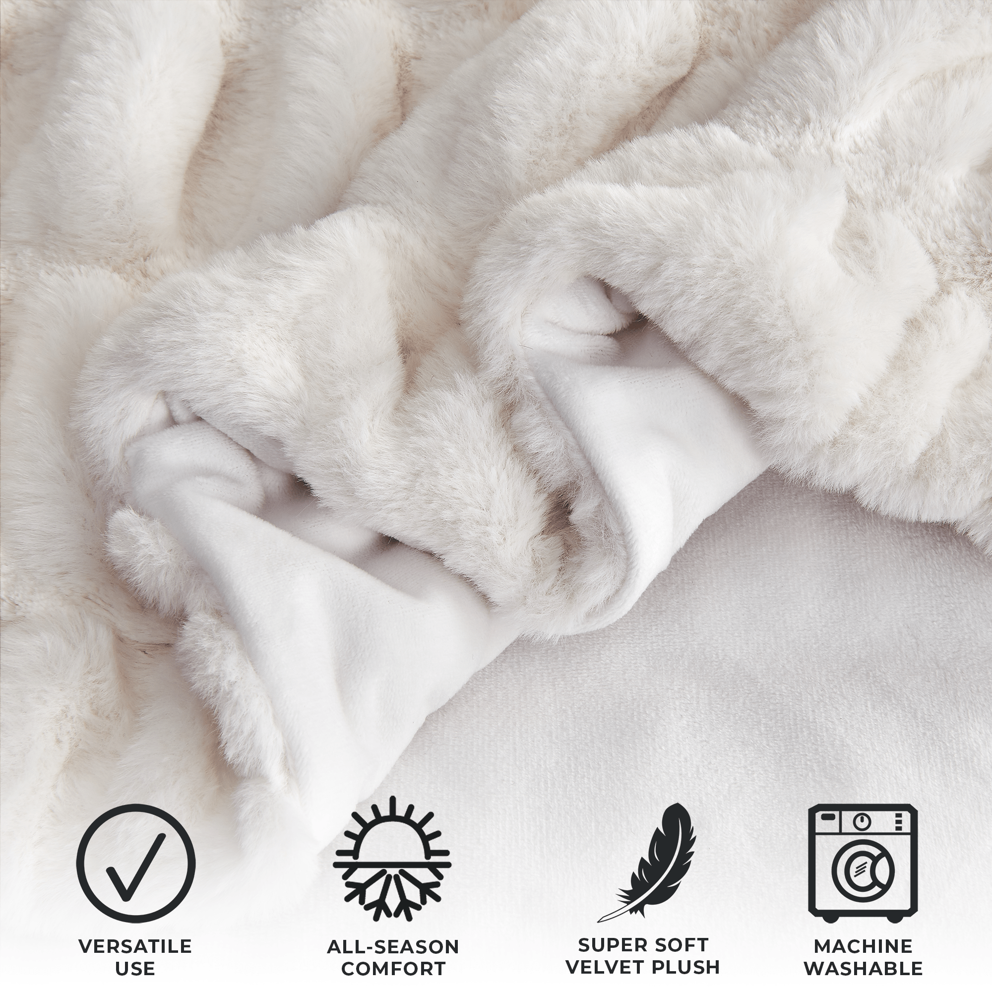 Ruched Faux Fur Throw Blanket - Alondra Collection