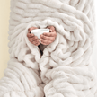 Ruched Faux Fur Throw Blanket - Alondra Collection