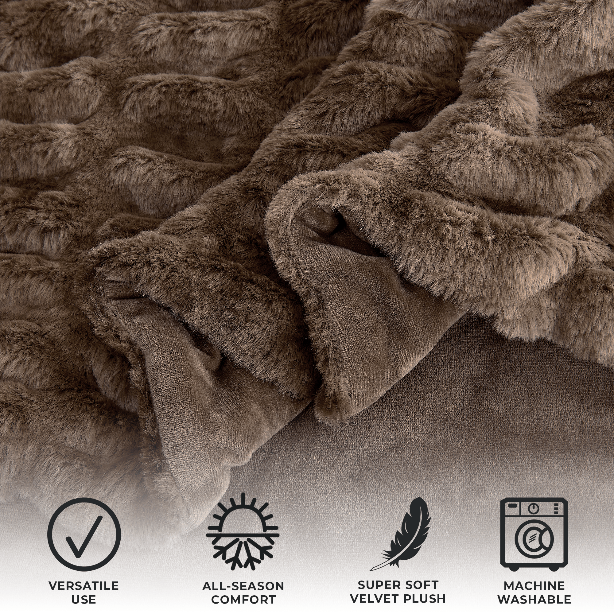 Ruched Faux Fur Throw Blanket - Alondra Collection